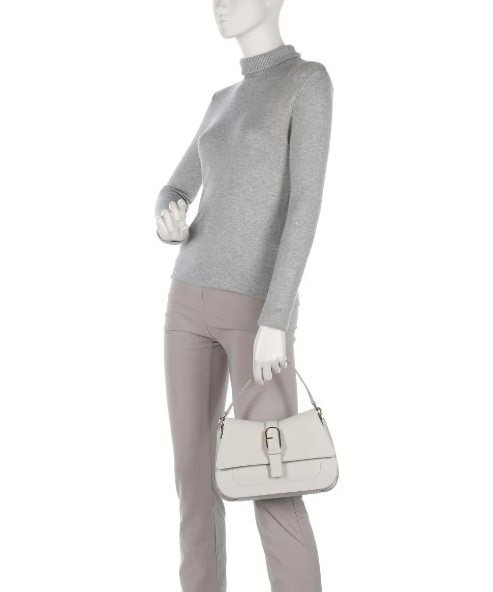 Flow M Handtasche fein genarbtes Leder elfenbein