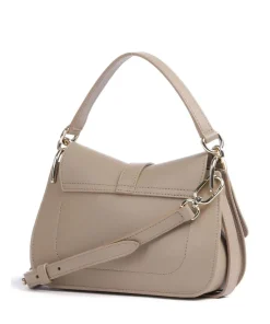 Flow Mini Handtasche fein genarbtes Leder taupe