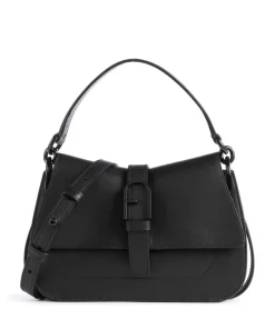 Flow Mini Handtasche fein genarbtes Leder schwarz