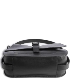 Flow Mini Handtasche fein genarbtes Leder schwarz