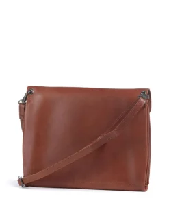 Fold Umhängetasche fein genarbtes Rindsleder cognac