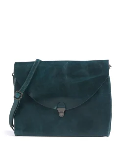 Fold Umhängetasche fein genarbtes Rindsleder petrol