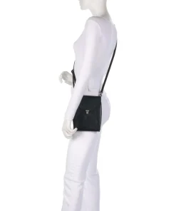 Fold Umhängetasche glattes Rindsleder schwarz