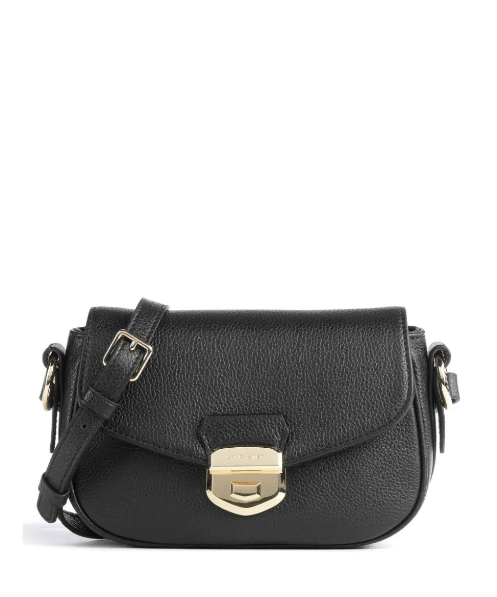 Foulonné Milano Umhängetasche genarbtes Rindsleder schwarz