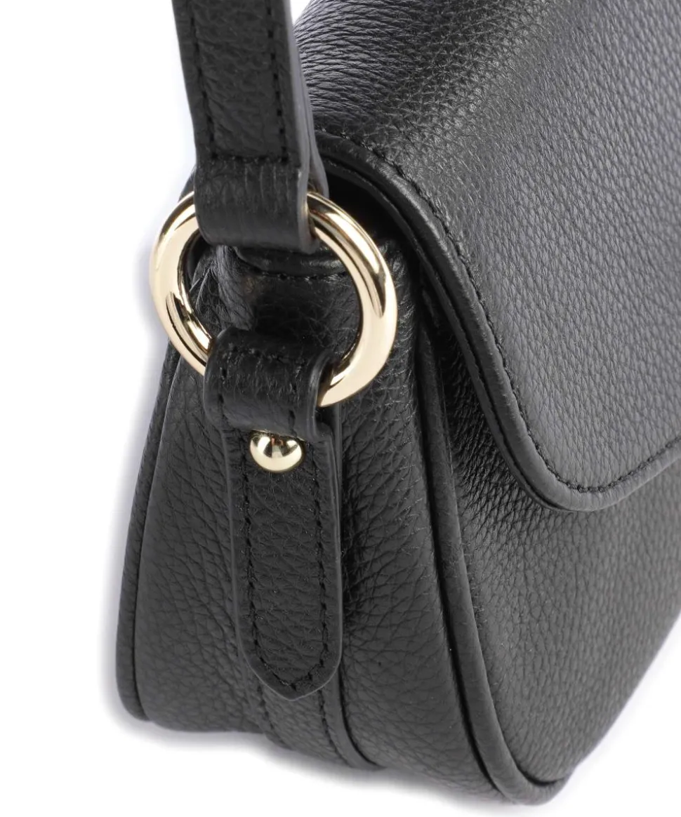 Foulonné Milano Umhängetasche genarbtes Rindsleder schwarz