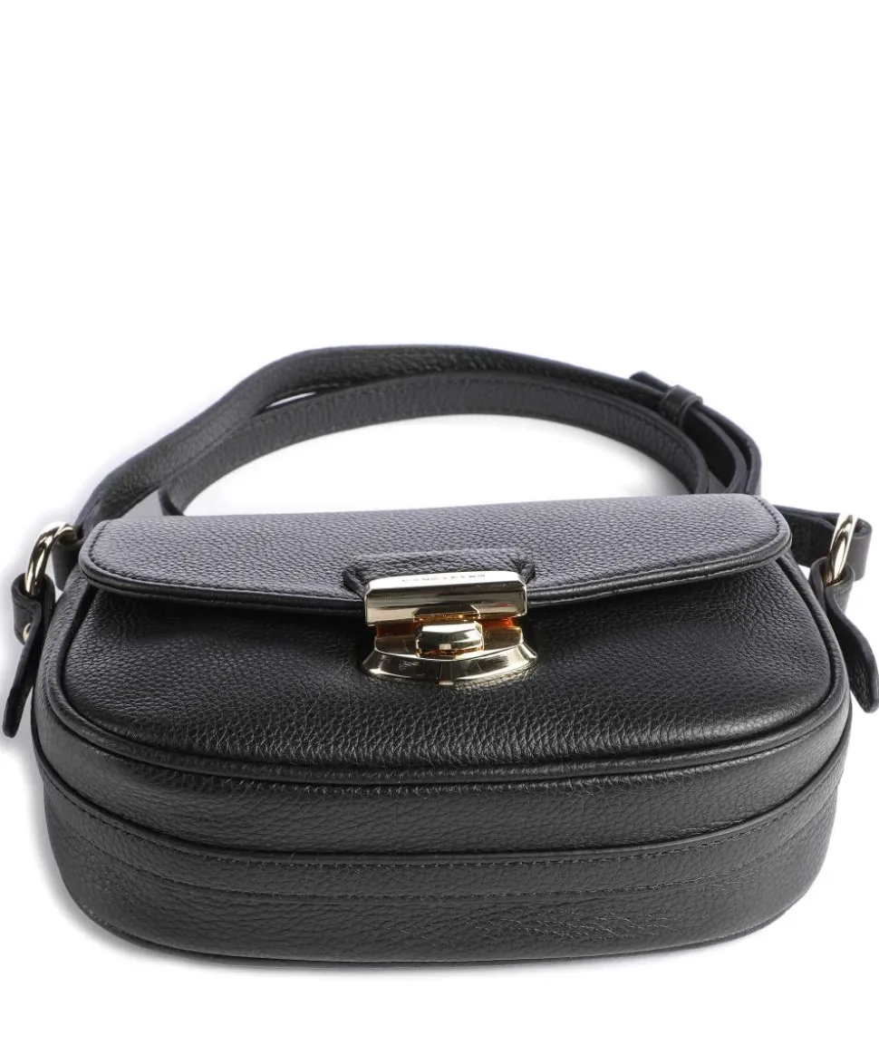 Foulonné Milano Umhängetasche genarbtes Rindsleder schwarz