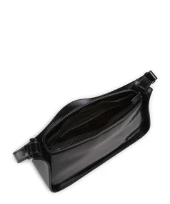 Franzis Lack Distressed S Schultertasche Leder schwarz