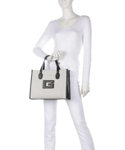 G Status Handtasche Polyester, Canvas beige/schwarz