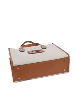 G Status Handtasche Polyester, Canvas beige/braun