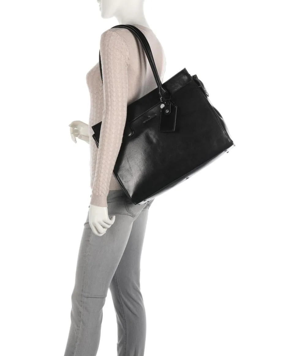 Gaucho Ellen Shopper 15″ fein genarbtes Rindsleder schwarz