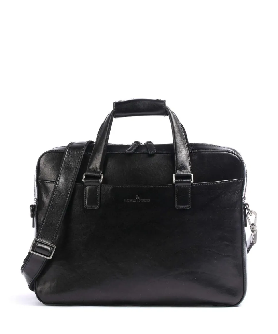 Gaucho Ted Aktentasche 15″ fein genarbtes Rindsleder schwarz