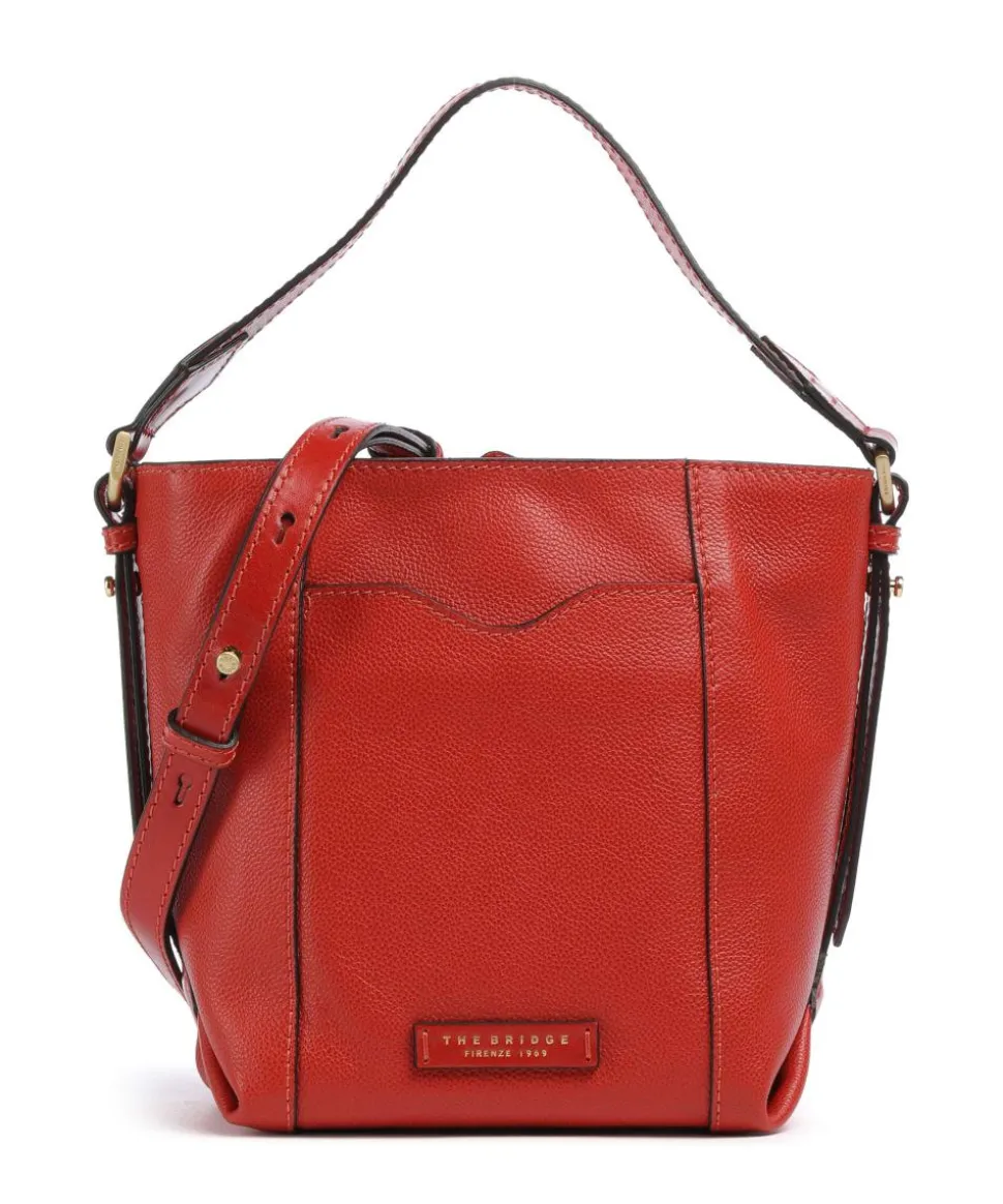 Gemma Bucket bag genarbtes Rindsleder rot