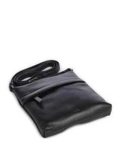 Genie Umhängetasche genarbtes Rindsleder schwarz