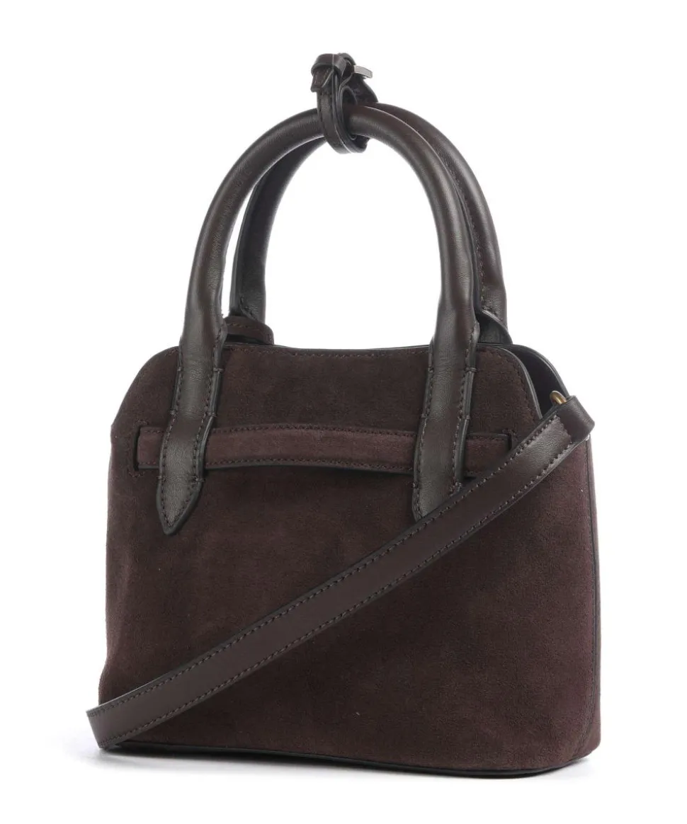 Gia Umhängetasche aufgerautes Kalbsleder dunkelbraun