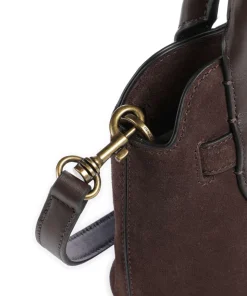 Gia Umhängetasche aufgerautes Kalbsleder dunkelbraun