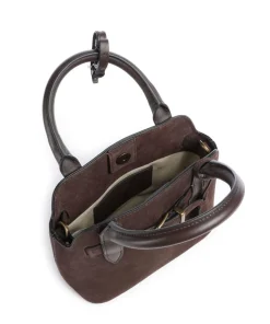 Gia Umhängetasche aufgerautes Kalbsleder dunkelbraun