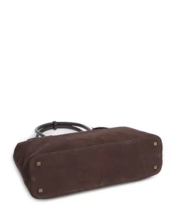 Gina L Shopper aufgerautes Kalbsleder dunkelbraun