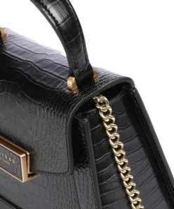 Ginevra Wow Umhängetasche geprägtes Rindsleder schwarz