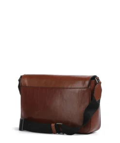 Giulio Kuriertasche fein genarbtes Rindsleder braun