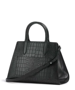 Glasshouse Handtasche geprägtes Rindsleder schwarz