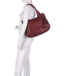 Glücksbrücke 3 Schultertasche genarbtes Rindsleder wein