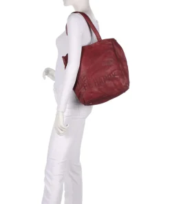 Glücksbrücke 2 Shopper genarbtes Rindsleder wein