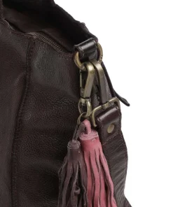 Glücksbrücke 2 Shopper genarbtes Rindsleder mahagoni