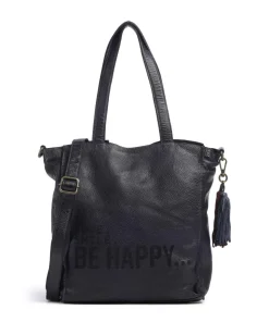 Glücksbrücke 2 Shopper genarbtes Rindsleder navy