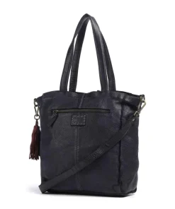 Glücksbrücke 2 Shopper genarbtes Rindsleder navy