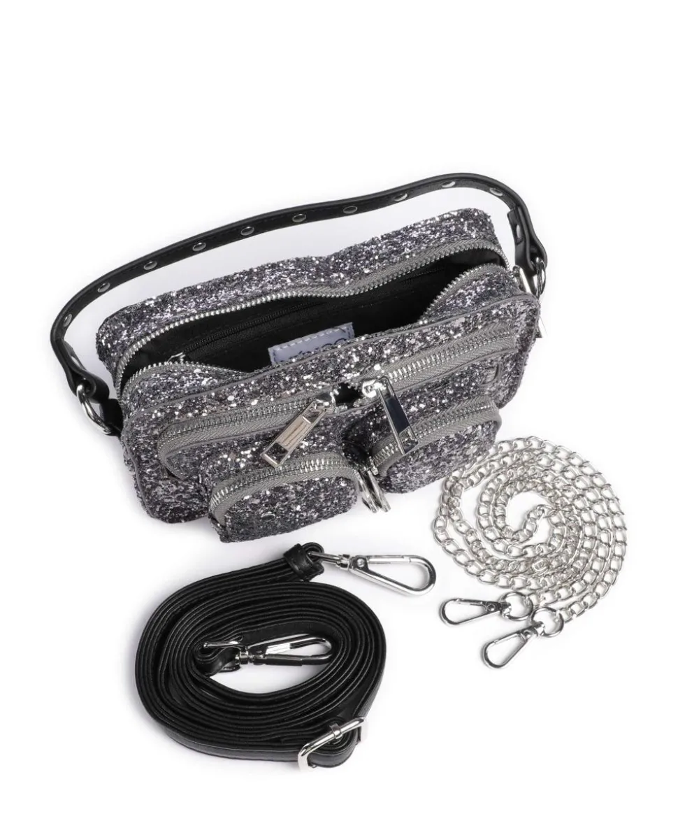 Glitter Helena Umhängetasche recyceltes Polyester silber