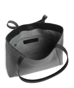 Goccia L Shopper genarbtes Leder schwarz