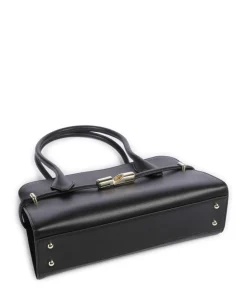 Goccia M Schultertasche fein genarbtes Kalbsleder schwarz