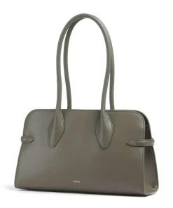 Goccia M Schultertasche fein genarbtes Kalbsleder khaki