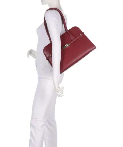 Goccia M Shopper fein genarbtes Kalbsleder dunkelrot