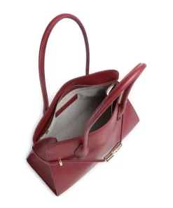 Goccia M Shopper fein genarbtes Kalbsleder dunkelrot