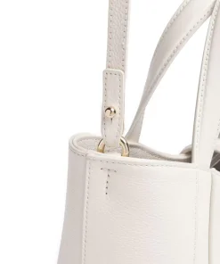 Goccia S Handtasche genarbtes Leder creme