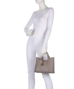 Goccia S Handtasche genarbtes Leder taupe