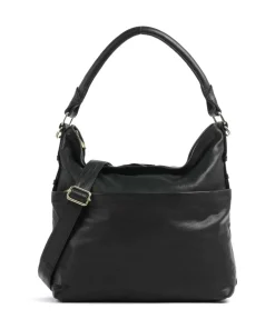 Golden Chic Beuteltasche fein genarbtes Kalbsleder schwarz