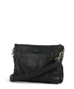 Golden Magic Umhängetasche genarbtes Leder schwarz