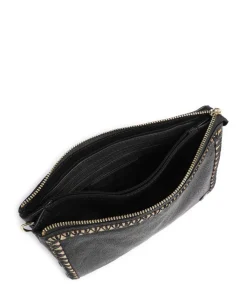 Golden Magic Umhängetasche genarbtes Leder schwarz