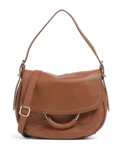 Gondola Stella medium Schultertasche genarbtes Leder braun