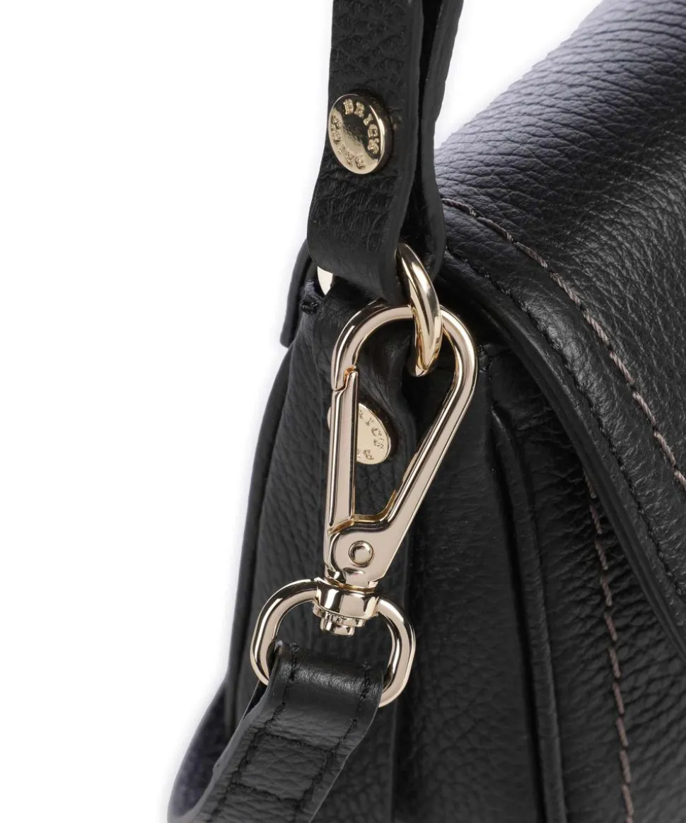 Gondola Stella mini Schultertasche genarbtes Leder schwarz