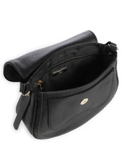 Gondola Stella mini Schultertasche genarbtes Leder schwarz