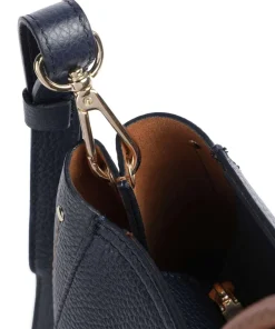 Gondola Tulipano Handtasche genarbtes Leder dunkelblau
