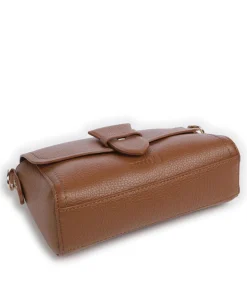 Gondola Umhängetasche genarbtes Leder braun