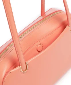 Grace Schultertasche fein genarbtes Rindsleder koralle