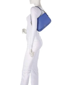 Graffton Street Schultertasche genarbtes Rindsleder blau