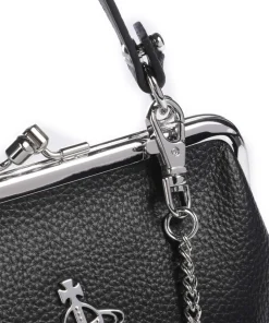 Granny Frame Grain Umhängetasche Lederimitat schwarz