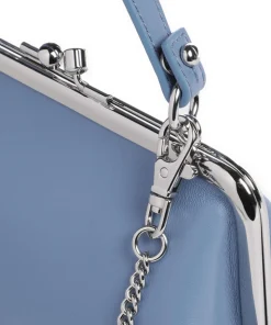 Granny Frame Nappa Umhängetasche Lammleder blau