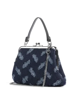 Granny Frame Ripped Denim Umhängetasche Baumwolle dunkelblau